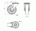 R.GIR.AGUJERO M12 20ZVL100-TTB RESINA NEGRA EJE BOLAS