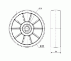 RUEDA TNB180-20-50 NYLON BLANCO EJE BOLAS