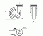 R.GIR.AGUJERO M12 20BHA100CP-PGAN POLIAMIX-GOMA GRIS EJE LISO