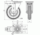 R.GIR.PLACA FRENO INOX.10ZVIFD200-PSR POLIAMIX-GOMA NEGRA RODILLOS
