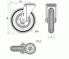 R.GIR.AGUJERO M12 INOX.20ZVI200-PSR POLIAMIX-GOMA GRIS EJE RODILLOS