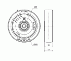 RUEDA POBI200-20-55 NUCLEO NY.BLANCO, BANDA POL.ROJO(COJ.BOLAS INOX)