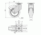 R.GIR.PLACA GRIS 10HP100CP-PLGI POLIAMIX-GOMA GRIS EJE LISO