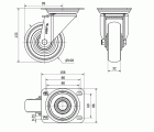 R.GIR.PLACA 10ZV100CP-PGAISB (AH PEQ.) GOMA GRIS EJE BOLAS