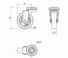 R.GIR.AGUJERO M10 21BR60-BP PLASTICO GRIS EJE LISO