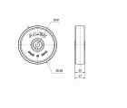 RUEDA SL100-10-28 PLASTICO BLANCO EJE LISO