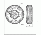RUEDA NEUMATICA (TACO GRUESO) RITB260-20-75 NUCLEO METALICO BOLAS