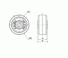 RUEDA UTR80-12-40 POLIAMIX BLANCO (COJINETE RODILLOS INOX)