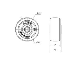 RUEDA UTRI80-12-40 POLIAMIX BLANCO (COJINETE RODILLOS INOX)