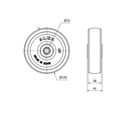 RUEDA UTRI125-12-40 POLIAMIX BLANCO (COJINETE RODILLOS INOX)