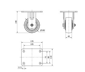 R.FIJA 17SL100-CIB HIERRO FUNDIDO EJE BOLAS