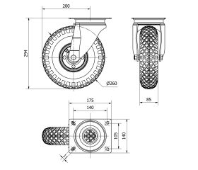 R.GIR.PLACA 10WL260-RITR METALICO-NEUMATICA EJE RODILLOS "4 LONAS"