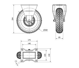 R.FIJA 17WL260-RITR METALICO-NEUMATICA EJE RODILLOS "4 LONAS"