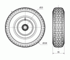 RUEDA NEUMATICA RITB320-25-75 NUCLEO METALICO EJE BOLAS