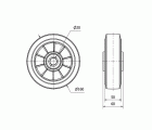 RUEDA DEB160-20-60 NUCLEO ALUMINIO Y BANDA GOMA NEGRA ELASTICA BOLAS