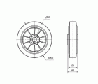 RUEDA DEB200-20-60 NUCLEO ALUMINIO Y BANDA GOMA NEGRA ELASTICA BOLAS
