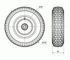 RUEDA NEUMATICA RITB320-20-75 NUCLEO METALICO EJE BOLAS