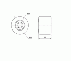 RODILLO TRANSPALETA KNB82-20-60 NYLON BLANCO EXTRAFUERTE EJE BOLAS