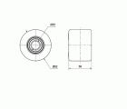 RODILLO TRANSPALETA KNB82-25-60 NYLON BLANCO EXTRAFUERTE EJE BOLAS