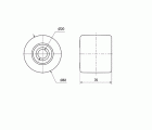 RODILLO TRANSPALETA KNB82-20-70 NYLON BLANCO EXTRAFUERTE EJE BOLAS