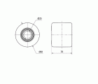 RODILLO TRANSPALETA KNB82-25-70 NYLON BLANCO EXTRAFUERTE EJE BOLAS