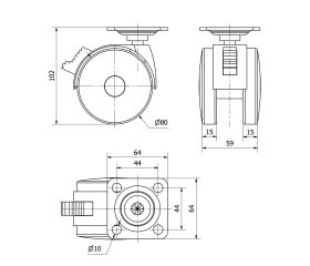 R.GIR.PLACA FRENO 10DKGF80 POLIAMIX NEGRO