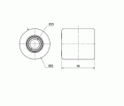RODILLO TRANSPALETA KNB82-25-90 NYLON BLANCO EXTRAFUERTE EJE BOLAS