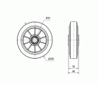 RUEDA DEB200-25-60 NUCLEO ALUMINIO Y BANDA GOMA NEGRA ELASTICA BOLAS