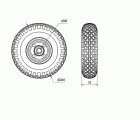 RUEDA IMPINCHABLE RIFB260-20-75 NUCLEO METALICO EJE BOLAS