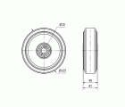 RUEDA DEB125-15-41 NUCLEO ALUMINIO Y BANDA GOMA NEGRA ELASTICA BOLAS