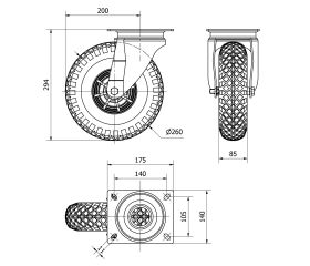 R.GIR.PLACA 10WL260-RIFN POLIAMIX-IMPINCHABLE EJE LISO