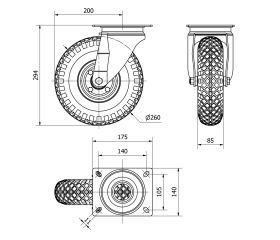 R.GIR.PLACA 10WL260-RIFB METALICO-IMPINCHABLE EJE BOLAS