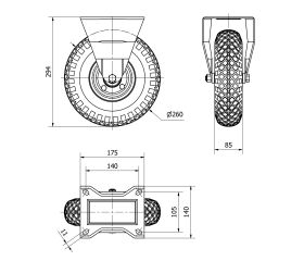 R.FIJA 17WL260-RIFB METALICO-IMPINCHABLE EJE BOLAS