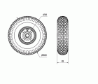 RUEDA NEUMATICA (6 LONAS) RITR260-20-75 NUCLEO METALICO EJE RODILLOS