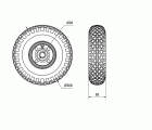 RUEDA NEUMATICA (6 LONAS) RITB260-20-75 NUCLEO METALICO EJE BOLAS