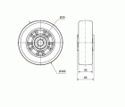 RUEDA AUSB160-20-60 NUCLEO ALUM.Y BANDA POLIUR.BLANCO "VELOCID"BOLAS