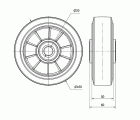 RUEDA DEGB160-20-60 NUCLEO ALUMINIO Y BANDA GOMA GRIS ELASTICA BOLAS
