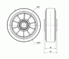 RUEDA DEGB160-25-60 NUCLEO ALUMINIO Y BANDA GOMA GRIS ELASTICA BOLAS