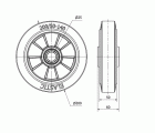 RUEDA DEGB200-25-60 NUCLEO ALUMINIO Y BANDA GOMA GRIS ELASTICA BOLAS