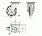 R.GIR.PLACA 120-100-1 CP METALICO-GOMA NEGRA EJE RODILLOS