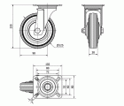 R.GIR.PLACA 120-125-1 CP METALICO-GOMA NEGRA EJE RODILLOS
