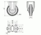 R.FIJA 120-125-2 CP METALICO-GOMA NEGRA EJE RODILLOS