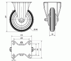 R.FIJA 120-160-2 CP METALICO-GOMA NEGRA EJE RODILLOS