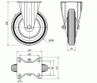 R.FIJA 120-200-2 CP METALICO-GOMA NEGRA EJE RODILLOS
