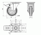 R.GIR.PLACA FRENO 120-100-3 CP METALICO-GOMA NEGRA EJE RODILLOS