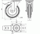 R.GIR.PLACA FRENO 120-200-3 CP METALICO-GOMA NEGRA EJE RODILLOS