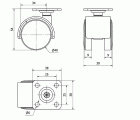 R.GIR.PLACA 420-040-1 NYLON NEGRO EJE LISO