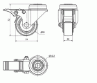 R.GIR.AGUJERO M10 FRENO 400-050-5 CP POLIAMIDA NEGRA EJE LISO