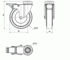 R.GIR.AGUJERO M10 FRENO 400-100-5 CP POLIAMIDA NEGRA EJE LISO