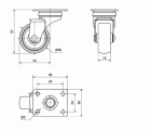 R.GIR.PLACA 602-040-1 POLIAMIX GRIS EJE LISO